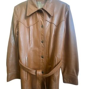 Women’s leather jacket belted Peter Caruso brand